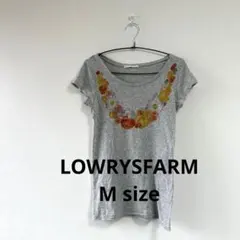 LOWRYSFARM 花柄プリント Tシャツ グレー 半袖 Mのサムネイル