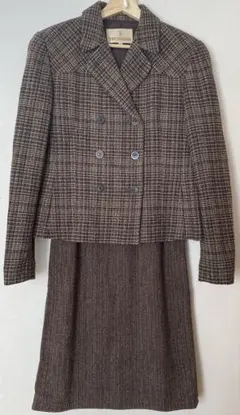 ブラウン系チェック柄セットアップ