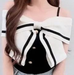 NOMAE　ノーエマ　リボンオフショルニットのサムネイル