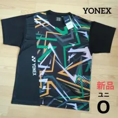 ❇️新品　YONEX　ユニ　シャツ　O　グラフィック柄　黒　ヨネックス　ブラック