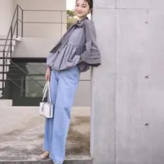 NATURAL BEAUTY BASIC☆ ワイドストレートデニムパンツのサムネイル