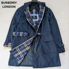 バーバリーロンドン スプリングコート ノバチェック ネイビー 38
