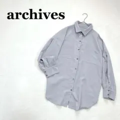 archives アルシーヴ♦︎ シャツブラウス ライトブルー オーバーサイズのサムネイル