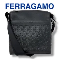 フェラガモ ショルダーバッグ 241484 黒 ブラック ガンチーニ メンズ