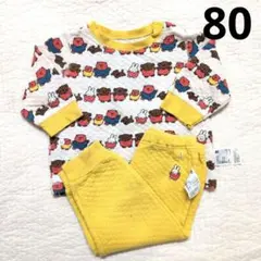 ユニクロ80cmキルティングベビーパジャマ 長袖ミッフィー