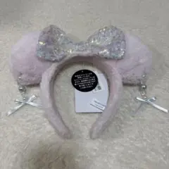 ディズニー カチューシャ イヤリング ピンク ファー スパンコール