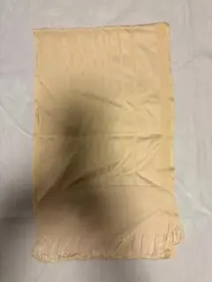 ベージュホワイト フリンジ付き ストール　シルク