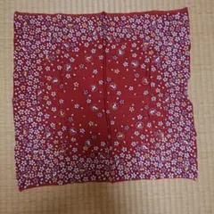 京染ちりめん 赤系 桜とうさぎ 風呂敷 正方形