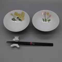 波佐見焼春右衛門窯　手描き飯碗2個セット