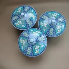 古伊万里 祥峰作 蓋つき煮物椀 3客セットのサムネイル