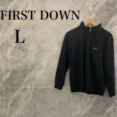FIRST DOWN メンズ L 黒 ハーフジップフリースのサムネイル