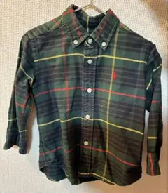 ポロ ラルフローレン シャツ 90 チェック 長袖 緑