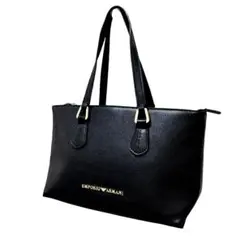 【美品】エンポリオアルマーニ レザーハンドバッグ ロゴ 金 金具