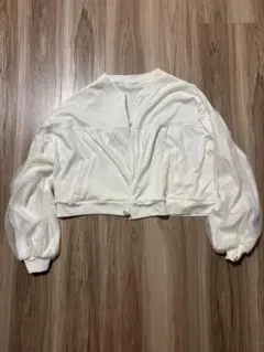 pomponette 白パーカー