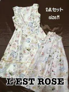 L'EST ROSE（レストローズ）　ノースリーブ花柄ワンピース　スカート　2点
