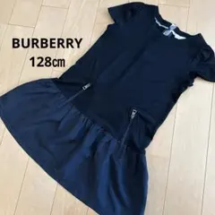 BURBERRY バーバリー キッズ 半袖異素材ワンピース ブラック 女の子のサムネイル