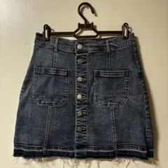 デニムスカート ボタン 平成 カットオフデニム フリンジデニム　春夏