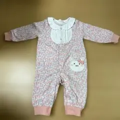 花柄ウサギ刺繍ロンパース 80