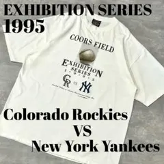 【超稀少】95年 コロラドロッキーズ vs ヤンキース 記念品 MLB 白 XL