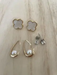 【3点】ピアスセット（フープ・フラワー・スタッド）