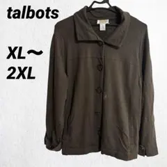 タルボット talbots ジャケット カーディガン ブラウン 【XL〜2XL】