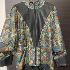 幾何学模様 レザー ジャケット