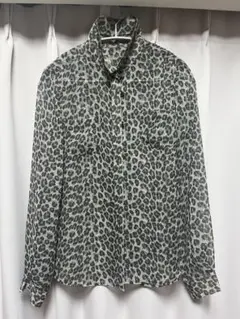 ヒョウ柄 長袖シャツ サイズ38