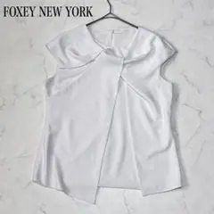 美品】フォクシー フリルスリーブブラウス モントレソールトップ 白 