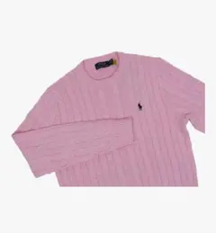 ポロ・ラルフ・ローレン ケーブルニットセーター ピンク