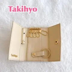 Takihyo タキヒョー牛革キーケース ベージュゴールド 革小物 スマートキー