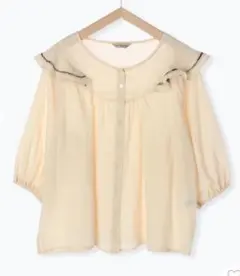 SM2  バイカラーレース フリルブラウス