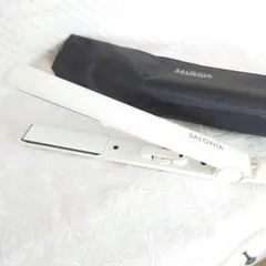 【ほぼ未使用】SALONIA（サロニア）ストレートヘアアイロン（ホワイトケ―ス付