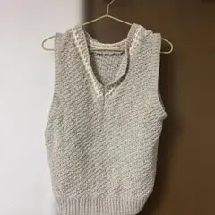 【美品】niko and... グレー ニット Vネック ベスト Fサイズ