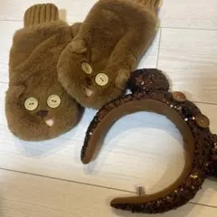 ユニバ　カチューシャと手袋セット　ティム