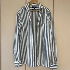 イギリス　インポート　T.M.LEWIN コットンリネン　ストライプシャツ