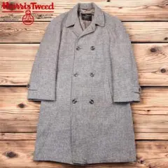 12M496◯ 70s Harris Tweed ダブル ロングコート アウター