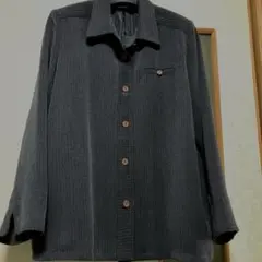 日本製　裏生地ありジャケットシャツ　ダークグレー？L