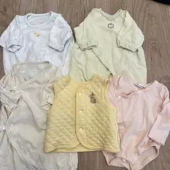 出産準備　ベビー服 ロンパース ベスト 5点セット まとめ売りのサムネイル