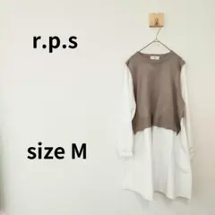 r.p.s 長袖　ロング　ベスト チュニック Mサイズ　ホワイトのサムネイル