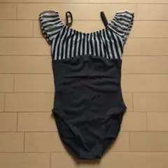 オフショルダー レオタード 黒ストライプ