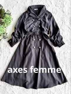 ✴︎axes femme✴︎テーラー襟ナポレオンロングワンピース✴︎長袖✴︎ブラック