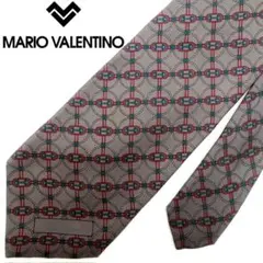 MARIO VALENTINO　ネクタイ　レギュラータイ　シルク　総柄　グレー