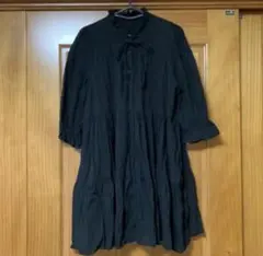 GRL可愛い ミニワンピース 黒 ブラック 半袖から5分袖