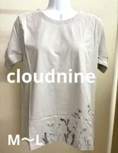 クラウドナイン 花柄刺繍 半袖Tシャツ ライトグレーのサムネイル