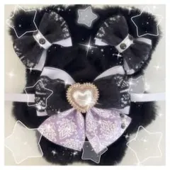 ぬい服 にじぱぺっと 10cm ★ゴスロリ風PURPLE×BLACKねこちゃん★