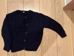 無印良品　キッズカーディガン　110　ネイビー ケーブルニット