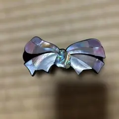 昭和レトロバレッタ　マザーオブパール リボン型ヘアアクセサリー