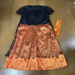 送料込み☆120 ハロウィン コスプレ 魔女 ドレス オレンジ ブラック