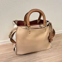 【ほぼ未使用】コーチ ローグ25 ウィズクリーチャー 2WAYバッグ ブラウン系 ほぼ未使用】コーチ ローグ25 ウィズクリーチャー 2WAYバッグ