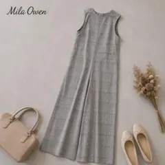 C73 Mila Owen バックVネックオールインワン　チェック　サイズ1